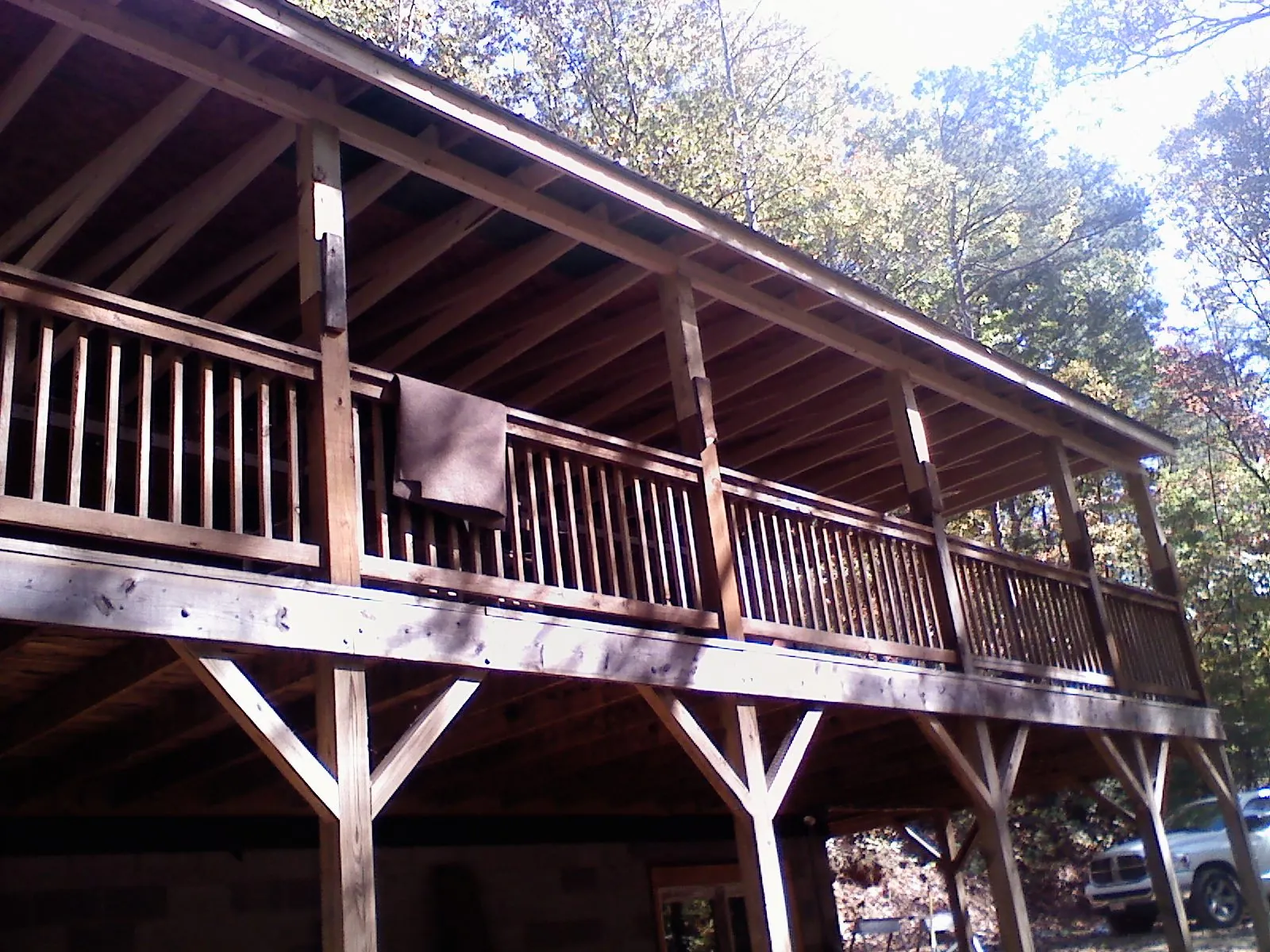 Timber framing under a new elevated porch and deck — Roof Leak Repair in Saint Stephens Church by Roofing Brothers